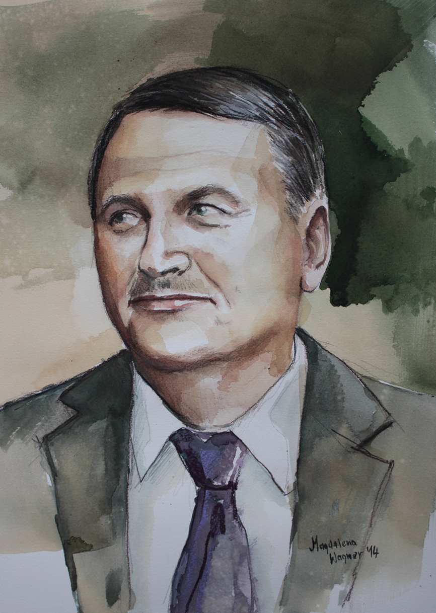 Maż (akwarela z kredką, 30 x 45cm) Portret mężczyzny