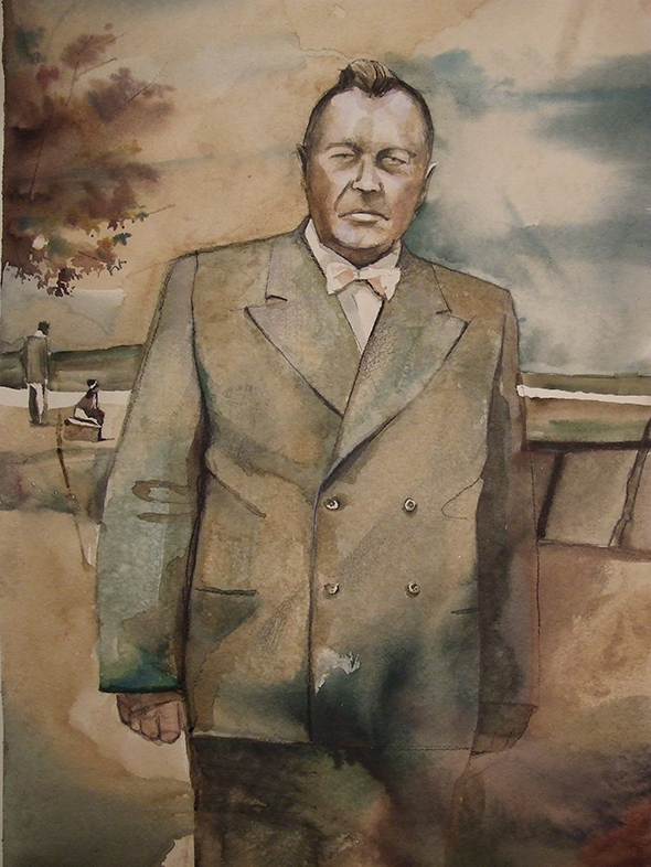 Mężczyzna na polu (Akwarela z kredką) Mężczyzna na polu (Akwarela z kredką)