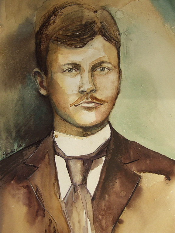 stryjek (akwarela z kredką)